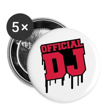 official_dj_c2 - Lot de 5 petits badges (25 mm) - blanc - Devant