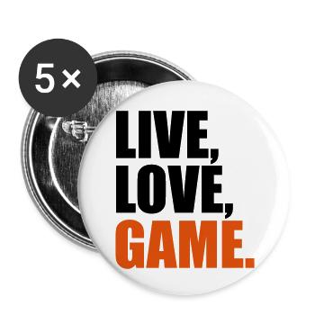 gamer - Buttons klein 25 mm (5er Pack) - Weiß - Vorne