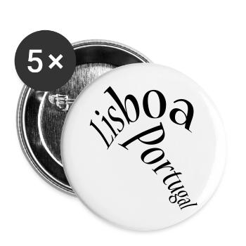 Lisboa - Lissabon - Buttons klein 25 mm (5er Pack) - Weiß - Vorne