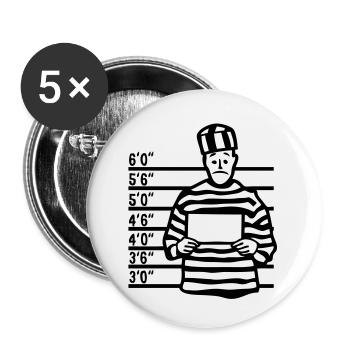 Gefangener Gefangener Zeichen leer vide1 - Buttons klein 25 mm (5er Pack) - Weiß - Vorne