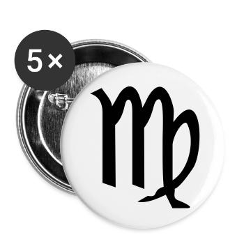 Vierge glyphes signes du zodiaque symbole - Lot de 5 petits badges (25 mm) - blanc - Devant