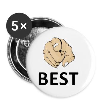 Pointant votre t-shirt de doigt et vous êtes le meilleur - Lot de 5 petits badges (25 mm) - blanc - Devant