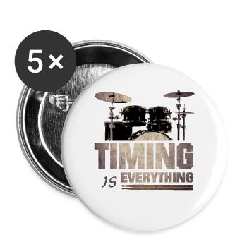 Timing is everything - Buttons klein 25 mm (5er Pack) - Weiß - Vorne
