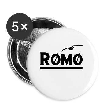 Logo romain - Lot de 5 petits badges (25 mm) - blanc - Devant