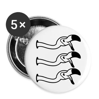 3 amis équipe équipe fête trou mur rire bouche au - Lot de 5 petits badges (25 mm) - blanc - Devant