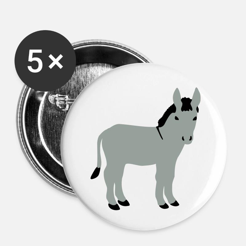 Donkey - Buttons small 1''/25 mm (5-pack) - white