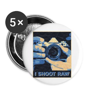 I shoot Raw - Buttons klein 25 mm (5er Pack) - Weiß - Vorne