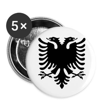 Shqiponja ORIGINAL - Buttons small 1''/25 mm (5-pack) - white - Front