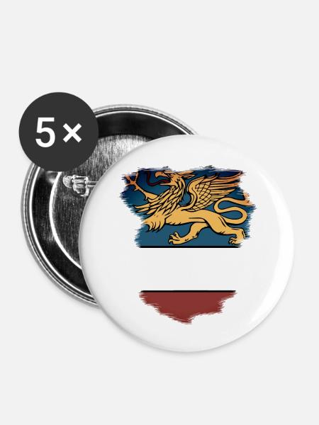 Rostock - Wappen Rostocker Greif - Buttons klein 25 mm (5er Pack) - Weiß