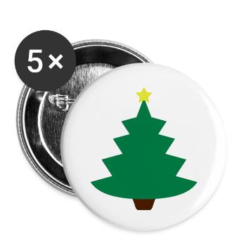 cadeau noel pour cadeaux - Lot de 5 petits badges (25 mm) - blanc - Devant