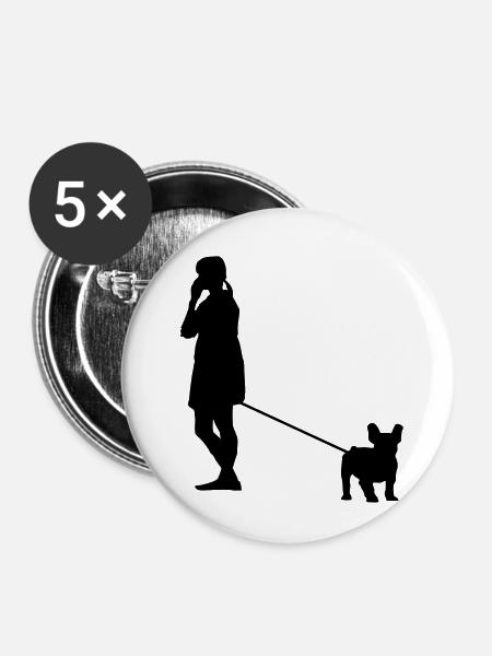 marcher avec bu lly - Lot de 5 petits badges (25 mm) - blanc