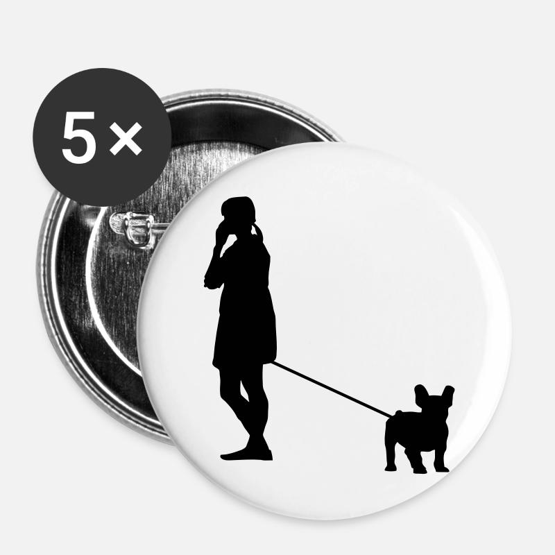 walk with bu lly - Buttons small 1''/25 mm (5-pack) - white