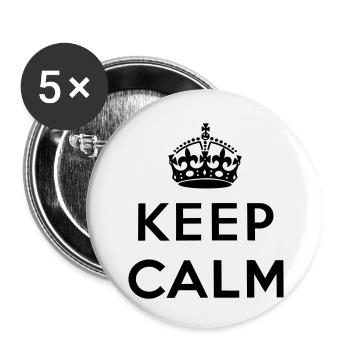 Keep Calm - Buttons klein 25 mm (5er Pack) - Weiß - Vorne