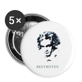 beethoven exzentriker genie musik taub komponist f - Buttons klein 25 mm (5er Pack) - Weiß - Vorne