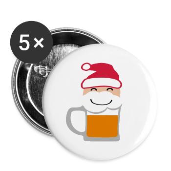Weihnachtssbier - Buttons klein 25 mm (5er Pack) - Weiß - Vorne