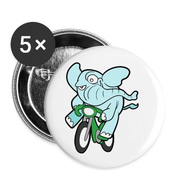 Cute Funny Cool Elephant Elephant - Buttons small 1''/25 mm (5-pack) - white - Front