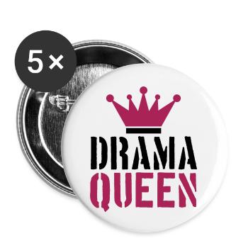 stempel drama queen cool frau prinzessin weiblich - Buttons klein 25 mm (5er Pack) - Weiß - Vorne