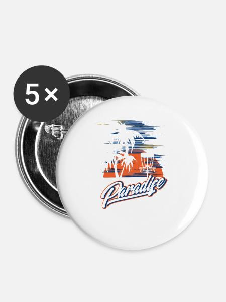 Paradise Disc Golf - Buttons klein 25 mm (5er Pack) - Weiß