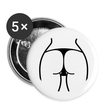 Hot ass of a woman in thong on beach - Buttons small 1''/25 mm (5-pack) - white - Front