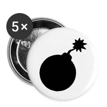 Bombe - Lot de 5 petits badges (25 mm) - blanc - Devant
