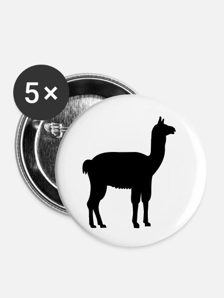 Lama - Buttons klein 25 mm (5er Pack) - Weiß