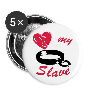 j'aime ma bague esclave de couleur o 2 - Lot de 5 petits badges (25 mm) - blanc - Devant