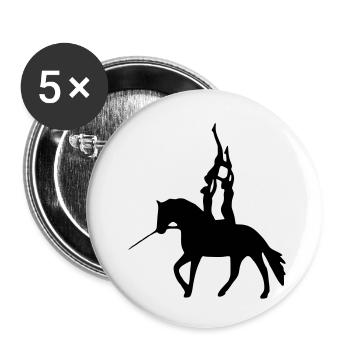 Voltigieren Dreierübung - Buttons klein 25 mm (5er Pack) - Weiß - Vorne