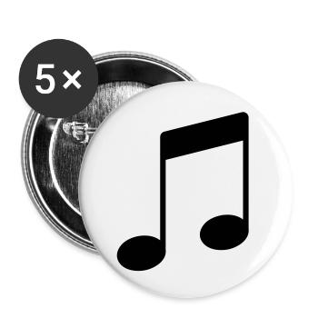 note_icon - Buttons klein 25 mm (5er Pack) - Weiß - Vorne