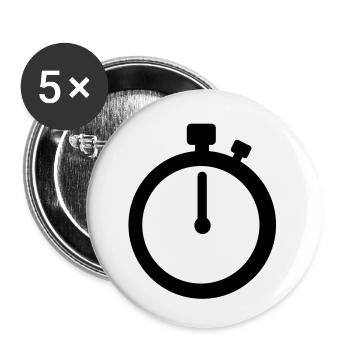 Stop watch - Buttons small 1''/25 mm (5-pack) - white - Front