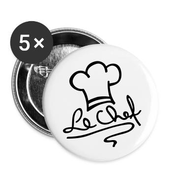 le_chef_ak1 - Lot de 5 petits badges (25 mm) - blanc - Devant