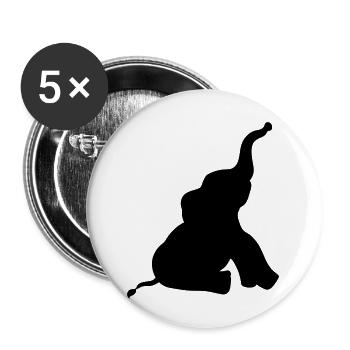 silhouette ombre silhouette elefant petit s s - Lot de 5 petits badges (25 mm) - blanc - Devant