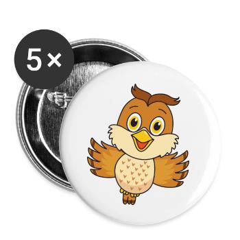 owl - Buttons small 1''/25 mm (5-pack) - white - Front