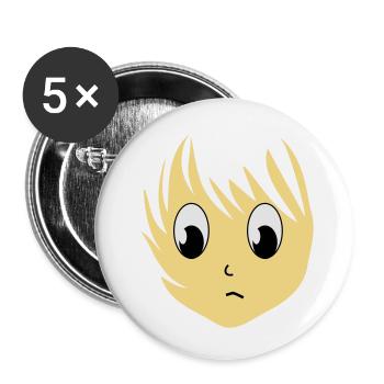 Anime Girlie Manga Girl Mädchen 3c - Buttons klein 25 mm (5er Pack) - Weiß - Vorne