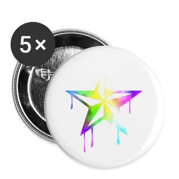 nautic_star_watercolor - Lot de 5 petits badges (25 mm) - blanc - Devant