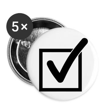 check_mark_f1 - Buttons klein 25 mm (5er Pack) - Weiß - Vorne