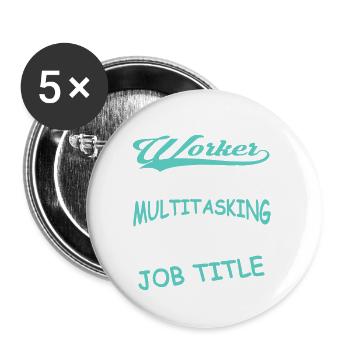 Social Worker Berufsbezeichnung Shirt - Buttons klein 25 mm (5er Pack) - Weiß - Vorne