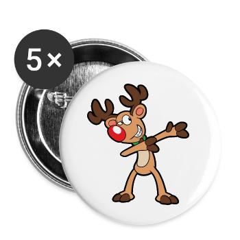 Christmas - Buttons small 1''/25 mm (5-pack) - white - Front