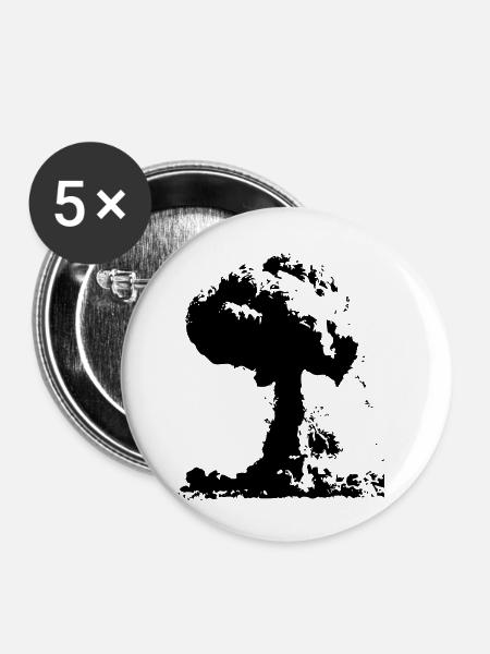 atompilz - Buttons klein 25 mm (5er Pack) - Weiß