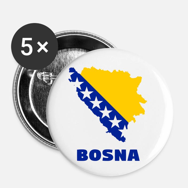 Bosna - Buttons small 1''/25 mm (5-pack) - white