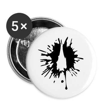 gouttes taches couleur éclaboussure de la chauve-souris - Lot de 5 petits badges (25 mm) - blanc - Devant