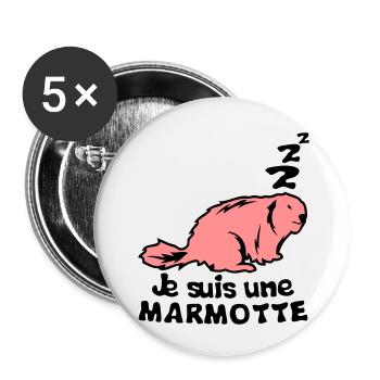 I'm an animal marmot term - Buttons small 1''/25 mm (5-pack) - white - Front