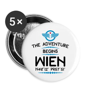 Wien - Buttons klein 25 mm (5er Pack) - Weiß - Vorne