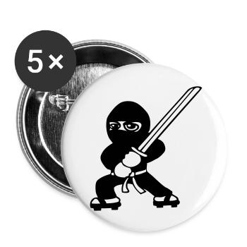 ninja katana - Buttons small 1''/25 mm (5-pack) - white - Front
