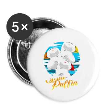 Puffin Puffin Puffin - Buttons klein 25 mm (5er Pack) - Weiß - Vorne