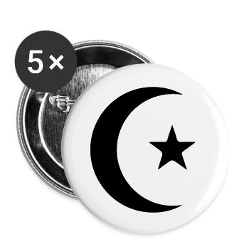 star_and_crescent - Buttons klein 25 mm (5er Pack) - Weiß - Vorne