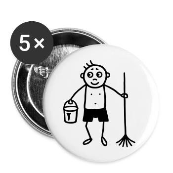 Naked cleaners - cleaning nude - Buttons small 1''/25 mm (5-pack) - white - Front