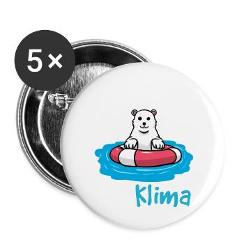 Schützt das Klima Eisbär Baby Comic Cartoon - Buttons klein 25 mm (5er Pack) - Weiß - Vorne