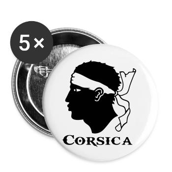 corsica Korsika - Buttons klein 25 mm (5er Pack) - Weiß - Vorne