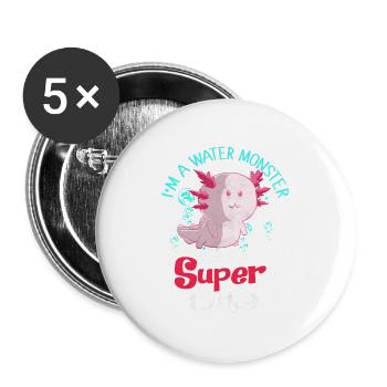 axolotl - Buttons small 1''/25 mm (5-pack) - white - Front