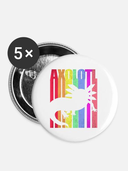 Axolotl - Buttons klein 25 mm (5er Pack) - Weiß